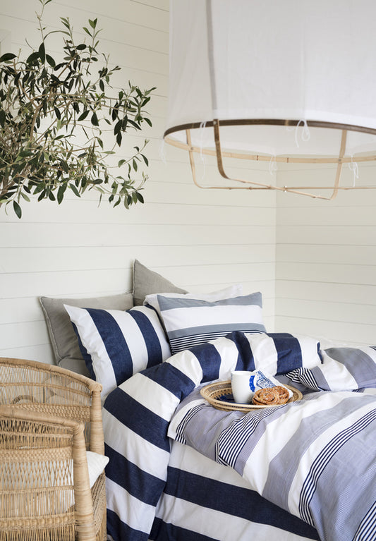 3-Dels Set Block Stripe Blå Dubbel