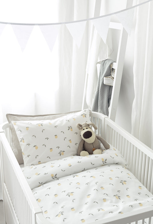 2-Dels Set Lemons Gul Spjälsäng