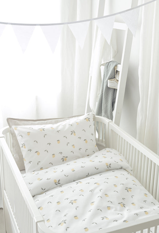 2-Dels Set Lemons Gul Spjälsäng