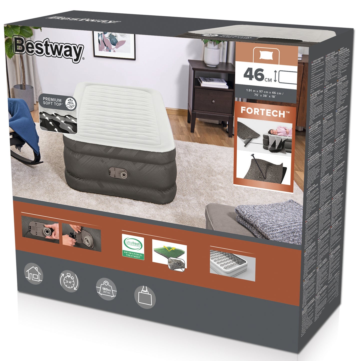 Fortech Luftmadrass 1.91m x 0.97m x 46cm