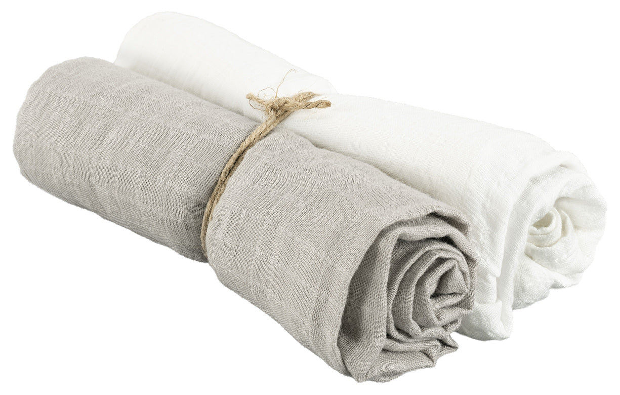 Muslinwrap 70x70 Grå, 2 Pack