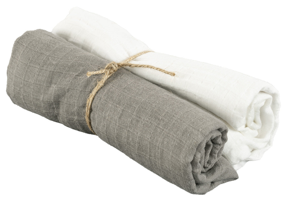 Muslinwrap 70x70 Mörkgrå, 2 Pack