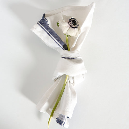 John Kökshandduk 50x70 cm Vit med Blå rand