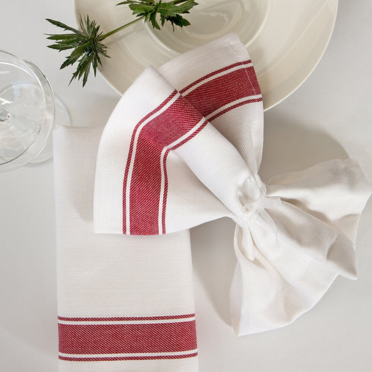 John Kökshandduk 50x70 cm Vit med Röd rand
